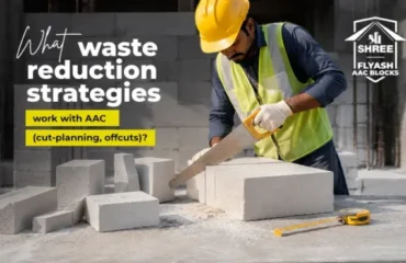 What waste reduction strategies work with AAC (cut-planning, offcuts)?